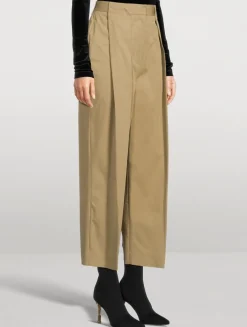 Pleated Cotton Trousers
