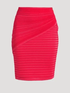Pleated Pencil Skirt