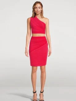Pleated Pencil Skirt