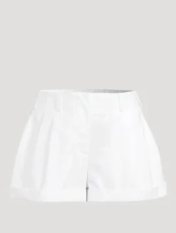 Pleated Poplin Shorts