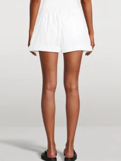 Pleated Poplin Shorts