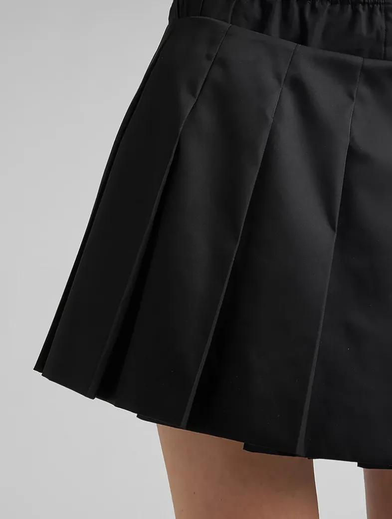 Pleated Re-nylon Miniskirt