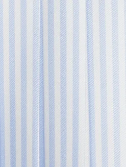 Pleated Silk Twill Midi Skirt In Stripe Print