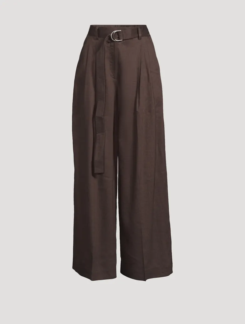 Pleated Wide-Leg Trousers