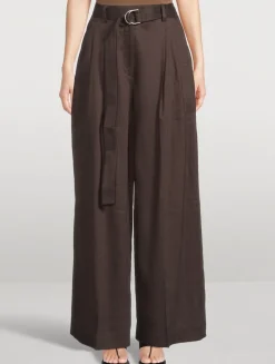 Pleated Wide-Leg Trousers