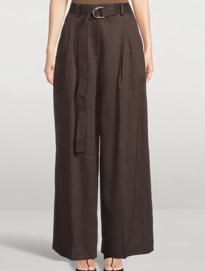 Pleated Wide-Leg Trousers