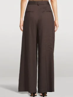 Pleated Wide-Leg Trousers
