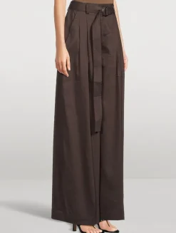 Pleated Wide-Leg Trousers