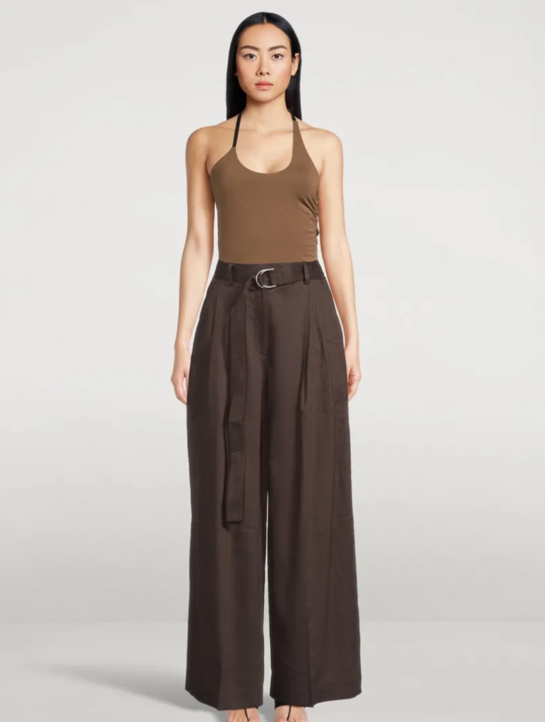 Pleated Wide-Leg Trousers