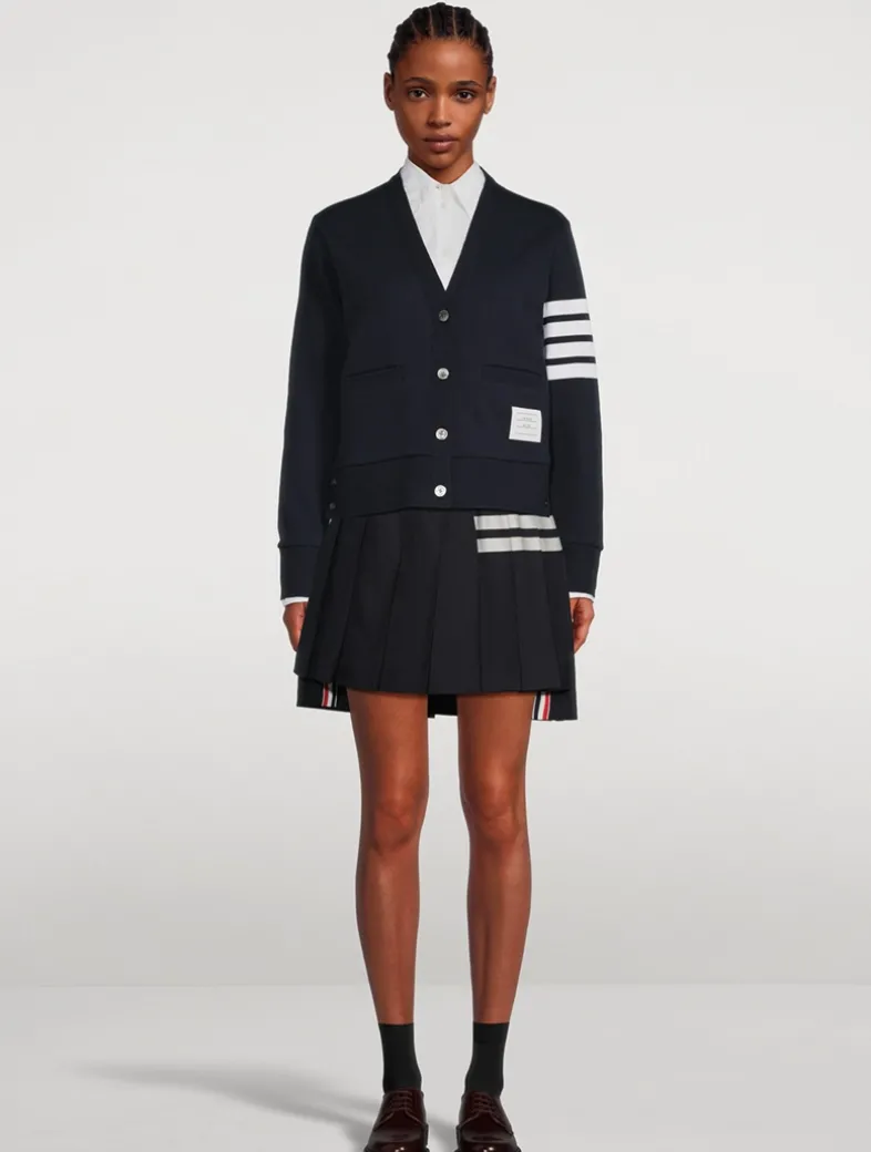 Pleated Wool Mini Skirt