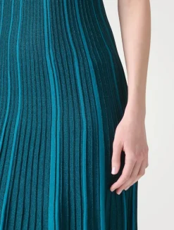 Plissé Knit Midi Dress