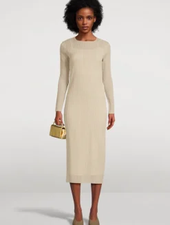 Plissé Midi Dress