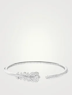 Plume De Paon 18K White Gold Bracelet With Diamonds