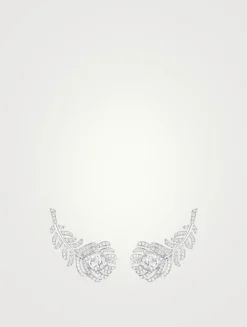 Plume De Paon White Gold Clip-On Earrings With Diamonds