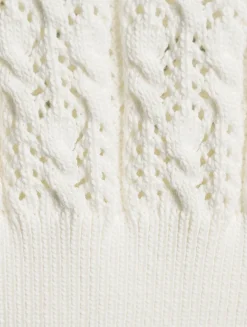 Pointelle Cable-Knit Sweater