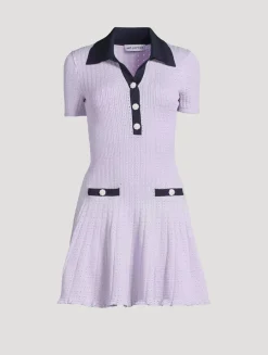 Pointelle Knit Mini Dress