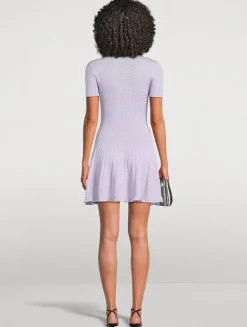 Pointelle Knit Mini Dress