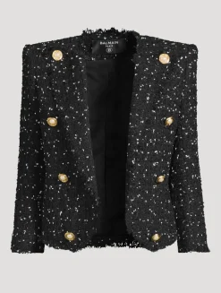 Polka Dot Tweed Blazer