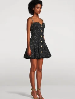 Polka Dot Tweed Mini Dress