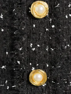 Polka Dot Tweed Mini Dress