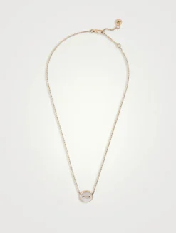 Pom Pom Dot 18K Rose Gold Necklace With Mother-Of-Pearl And Diamonds