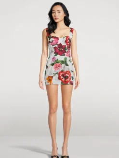 Poplin Mini Dress In Floral Print