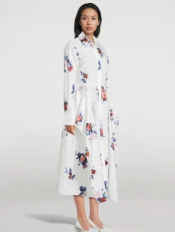 Poplin Shirt Dress In Floral Print