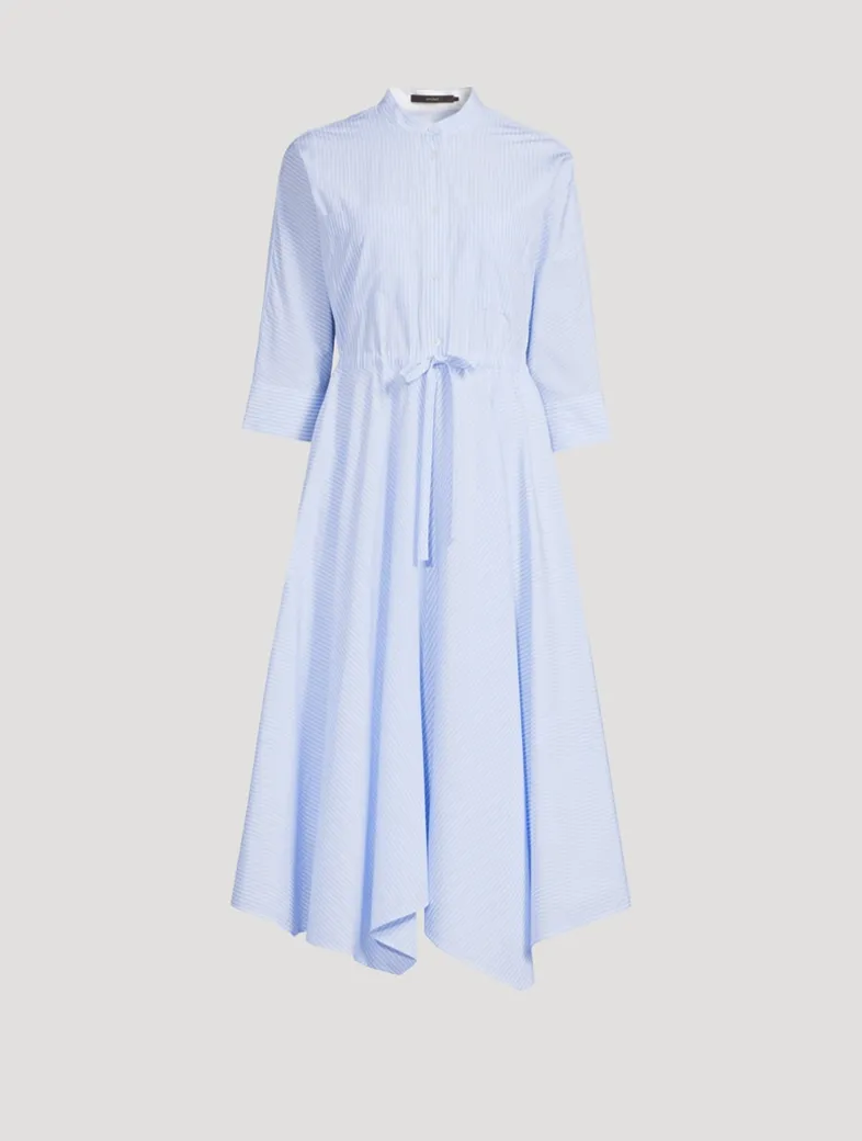 Poplin Shirt Dress In Stripe Print