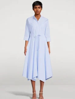 Poplin Shirt Dress In Stripe Print