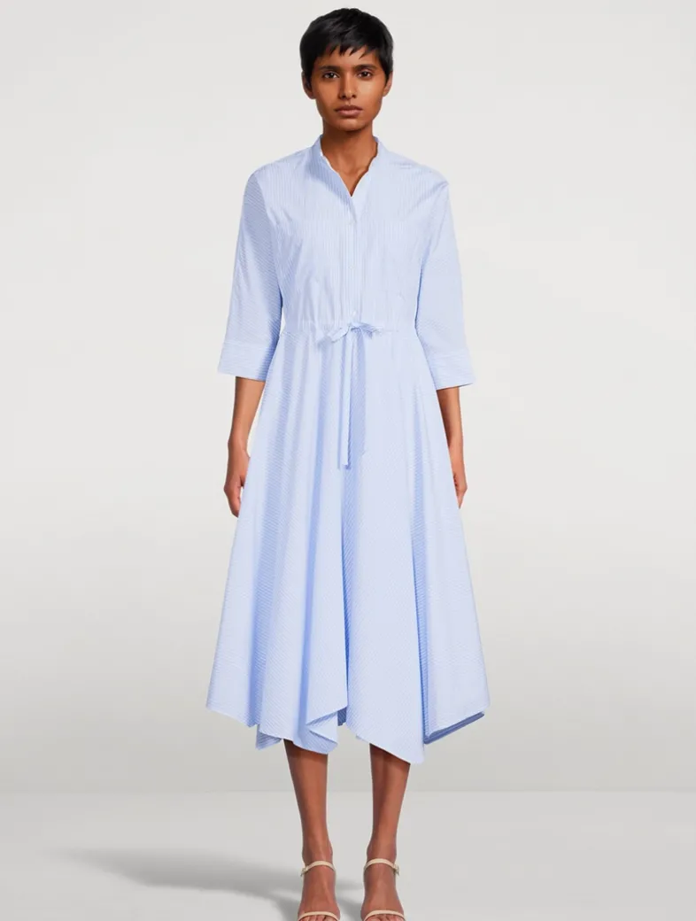 Poplin Shirt Dress In Stripe Print