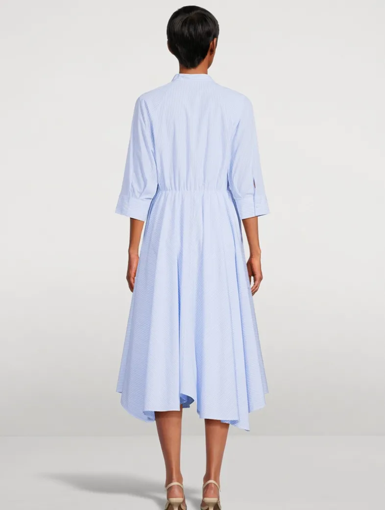 Poplin Shirt Dress In Stripe Print