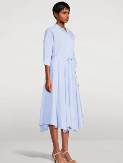 Poplin Shirt Dress In Stripe Print