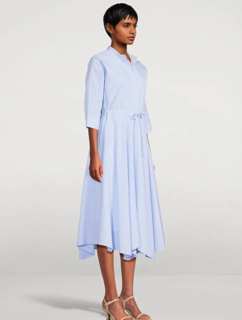 Poplin Shirt Dress In Stripe Print