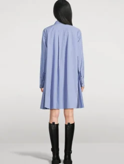 Poplin Shirt Dress In Stripe Print