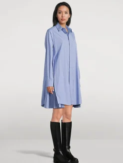 Poplin Shirt Dress In Stripe Print