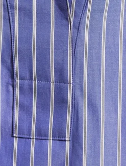 Poplin Tunic Shirt In Stripe Print