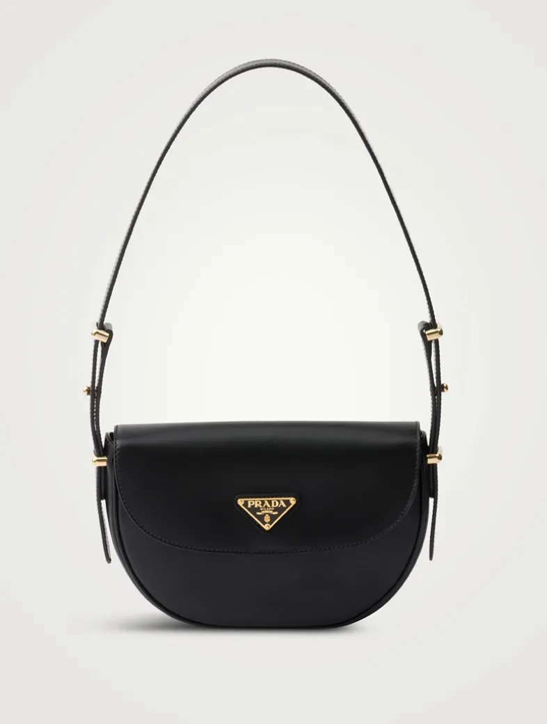 Prada Arqué Leather Shoulder Bag With Flap