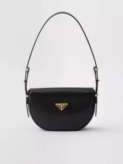 Prada Arqué Leather Shoulder Bag With Flap