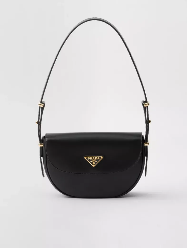 Prada Arqué Leather Shoulder Bag With Flap