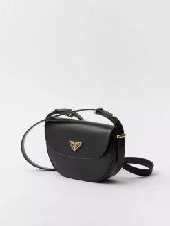 Prada Arqué Leather Shoulder Bag With Flap