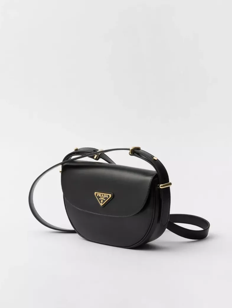 Prada Arqué Leather Shoulder Bag With Flap