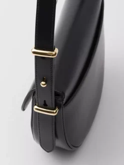 Prada Arqué Leather Shoulder Bag With Flap