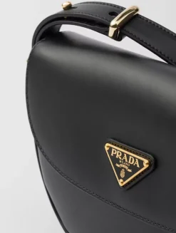 Prada Arqué Leather Shoulder Bag With Flap