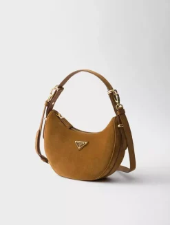 Prada Arqué Suede Shoulder Bag