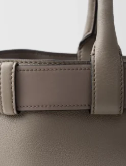 Prada Buckle Large Leather Handbag With Belt