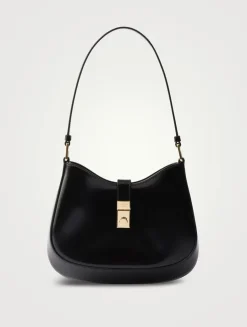 Prada Cleo Brushed Leather Shoulder Bag With Clasp Closure