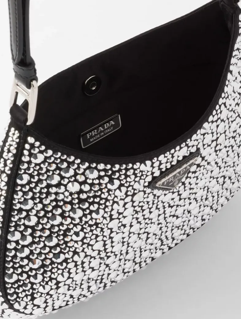 Prada Cleo Satin Bag With Crystals