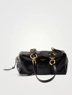 Prada Dangle Medium Leather Top-handle Bag