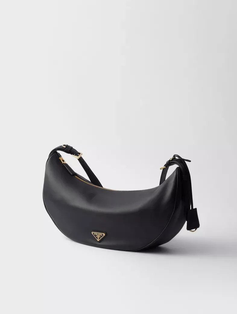 Prada Demi-lune Large Leather Shoulder Bag