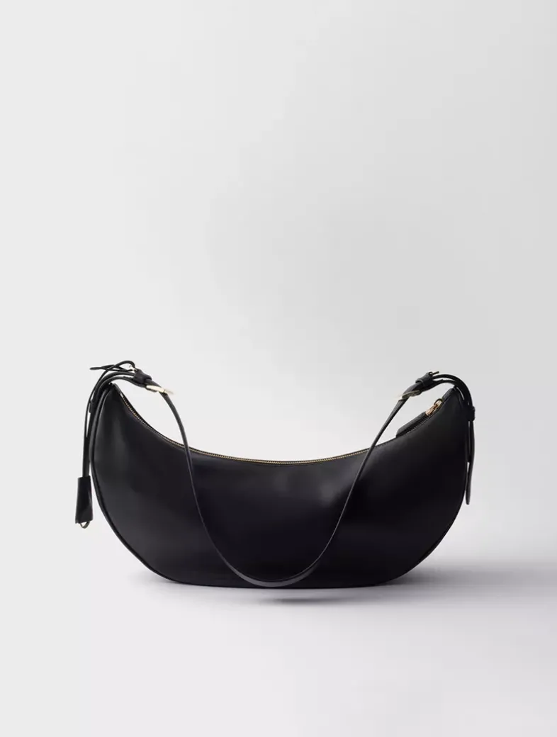 Prada Demi-lune Large Leather Shoulder Bag